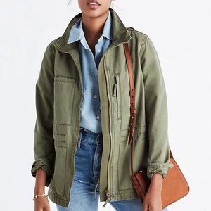 Madewell green fleet jacket desert olive green military utility anorak s…